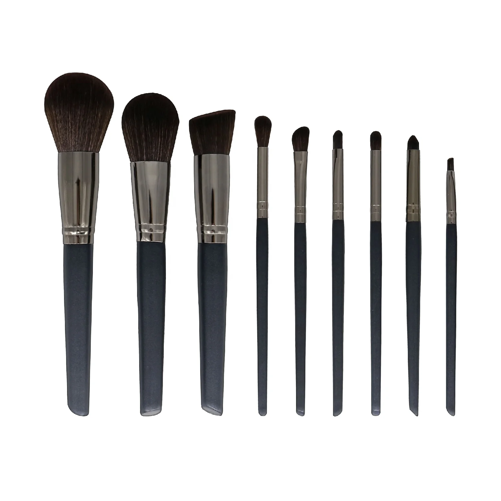 

HZM 9Pcs Custom Logo Wholesale Best Sell glitter makeup brushes premium Super Soft Synthetic Fan Foundation Powder Eye Brush, White