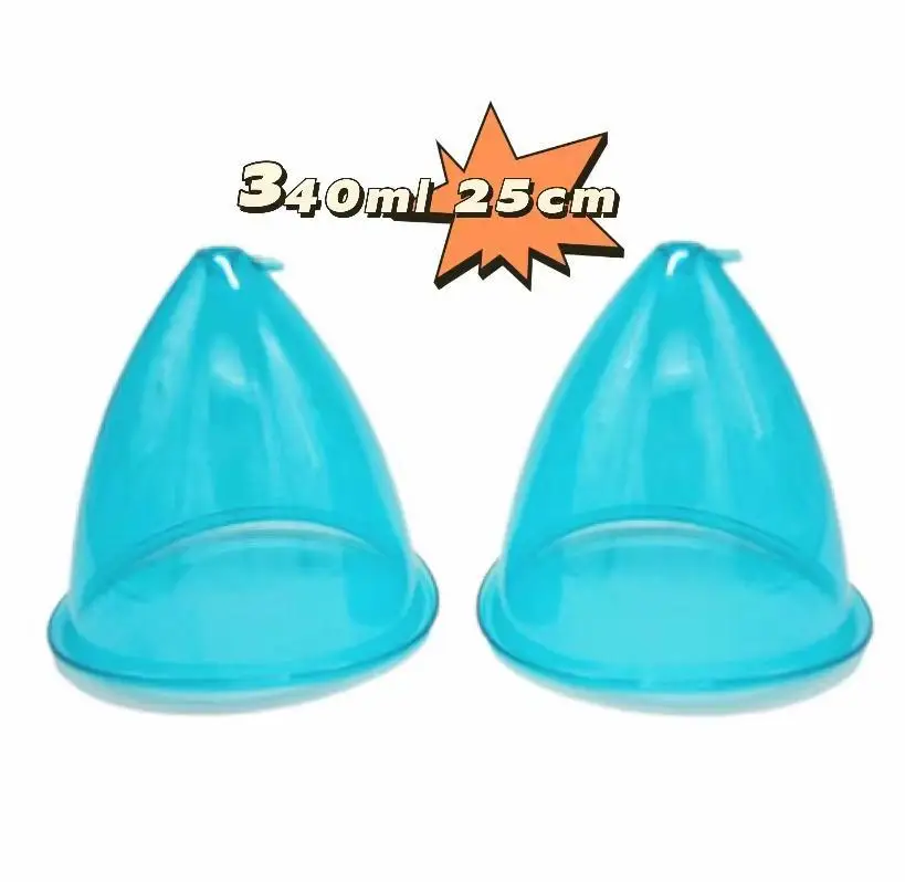 

340/210/180/150ml XXXXL XXL XL Cup 25cm 23cm 21cm Big Size Vacuum Suction Machine Buttocks Enlargement Cups, Transparent/orange/light blue/customized