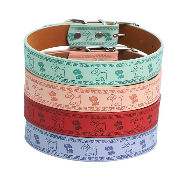 

Amazon Best Seller Adjustable PU Pet Collar for Dog, 4 colors optional