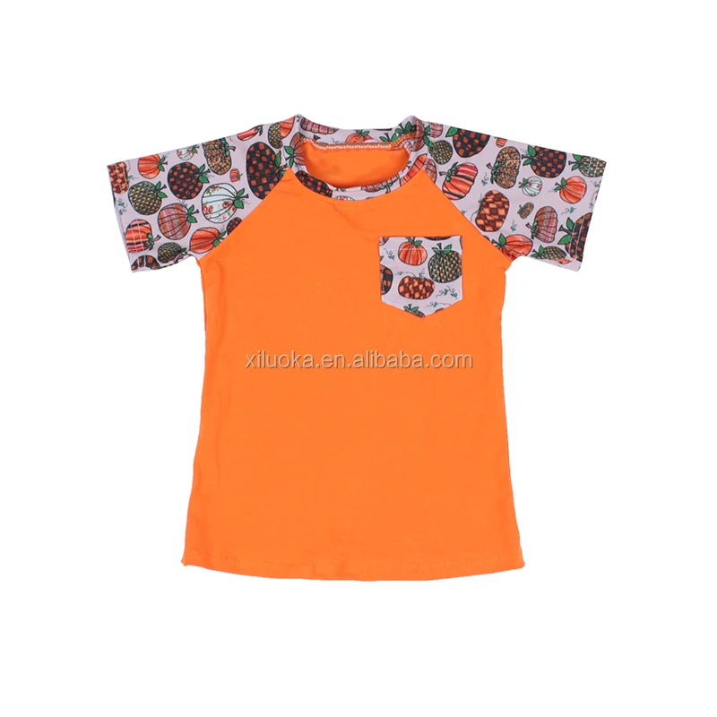 

Custom T shirt Printing with Pocket Boys Clothing Summer Tops Online Pumpkin Shirt, Picture