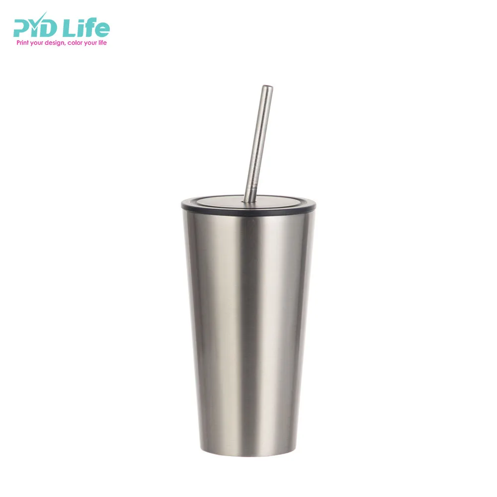 

Factory Directly 16oz Double Walled Coffee Travel Metal Tumbler Stainless Steel Cups With Lid and Straw, Colored