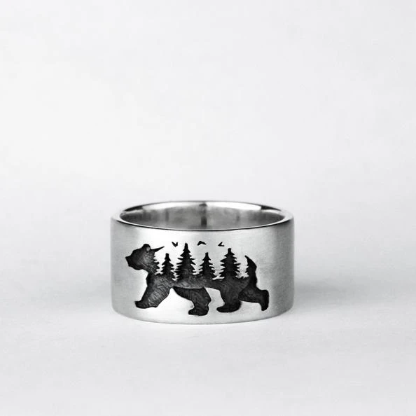 

Fashion Jewelry Viking Age KYRA01065 Retro Rings Punk style bear shape Ring for women man, Silver