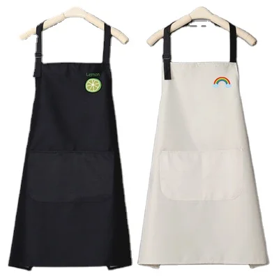 

Kitchen Household Articles Waterproof And Oil Proof Apron With Pocket And Straps Adjustable
