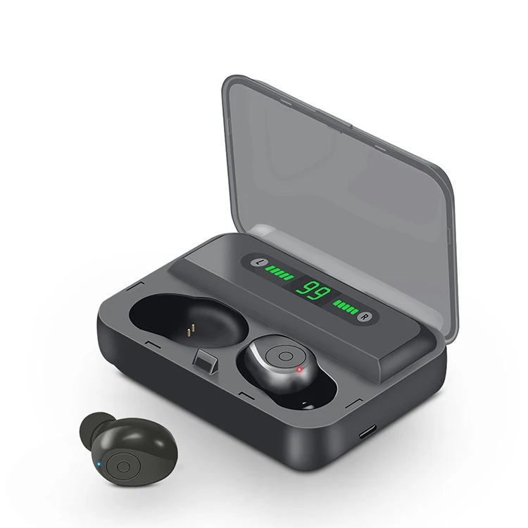 

New Design Wholesale F9 TWS In-ear Stereo Headset BT Wireless Earphone with LED Power Bank Case