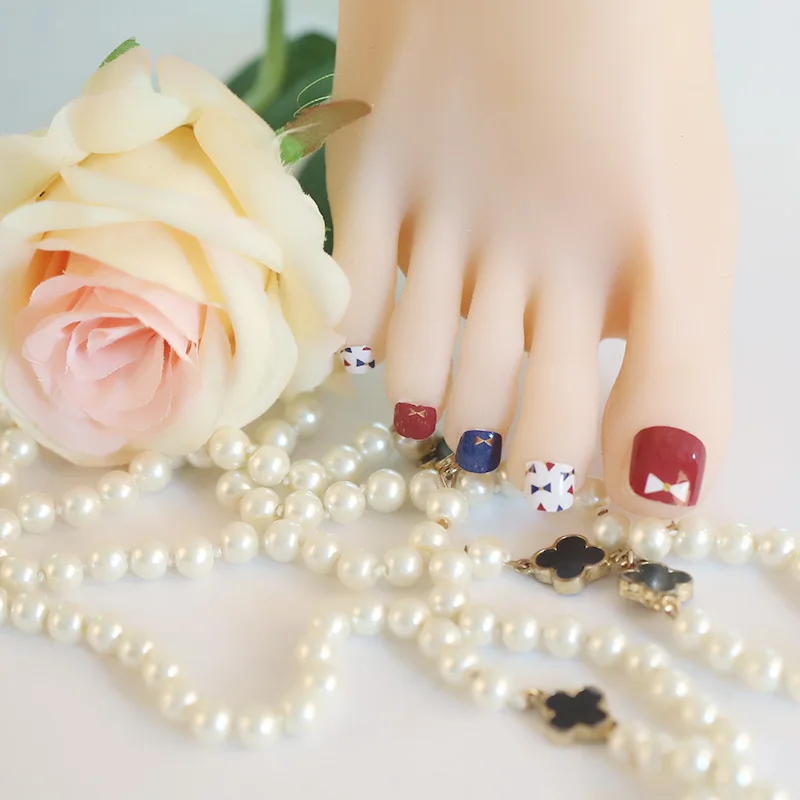 

Wholesale fashionable creative design toe nail 3d art nails stickers wholesale fashion Korean toe art nails stickers, Various color