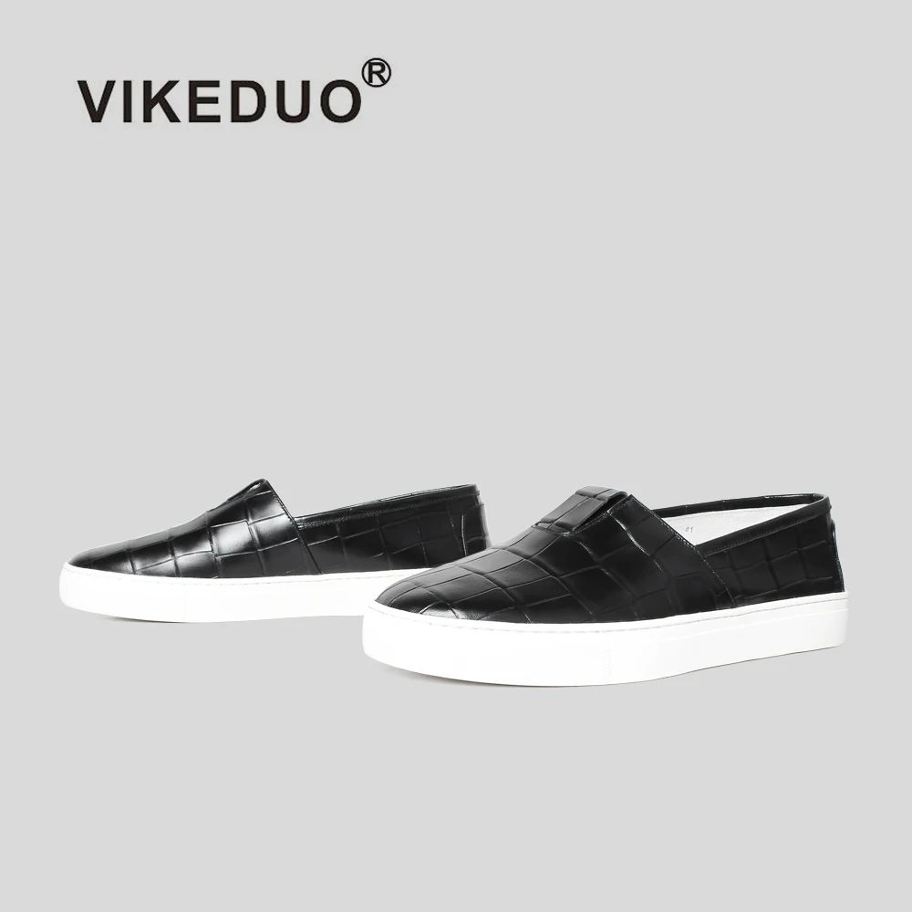 

Vikeduo Hand Made Black Embossed Calf Leather Mens Slip On Brown Casual Espadrilles Man Hemp Shoes Summer