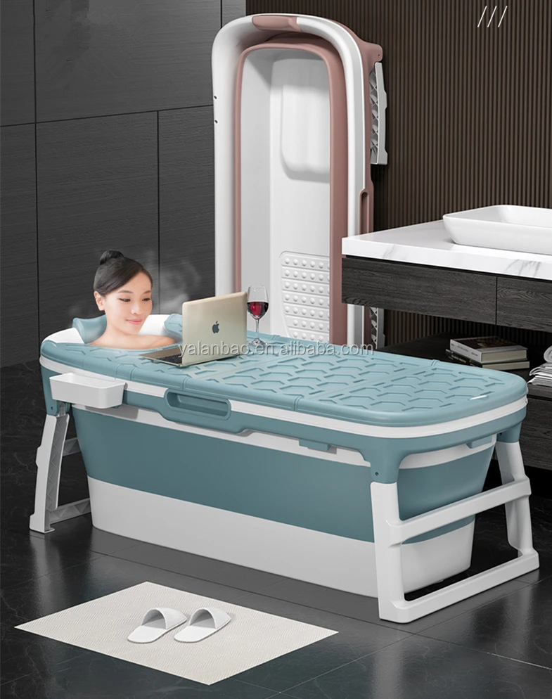 
indoor plastic PP freestanding portable foldable bathtub for adult in 2020 