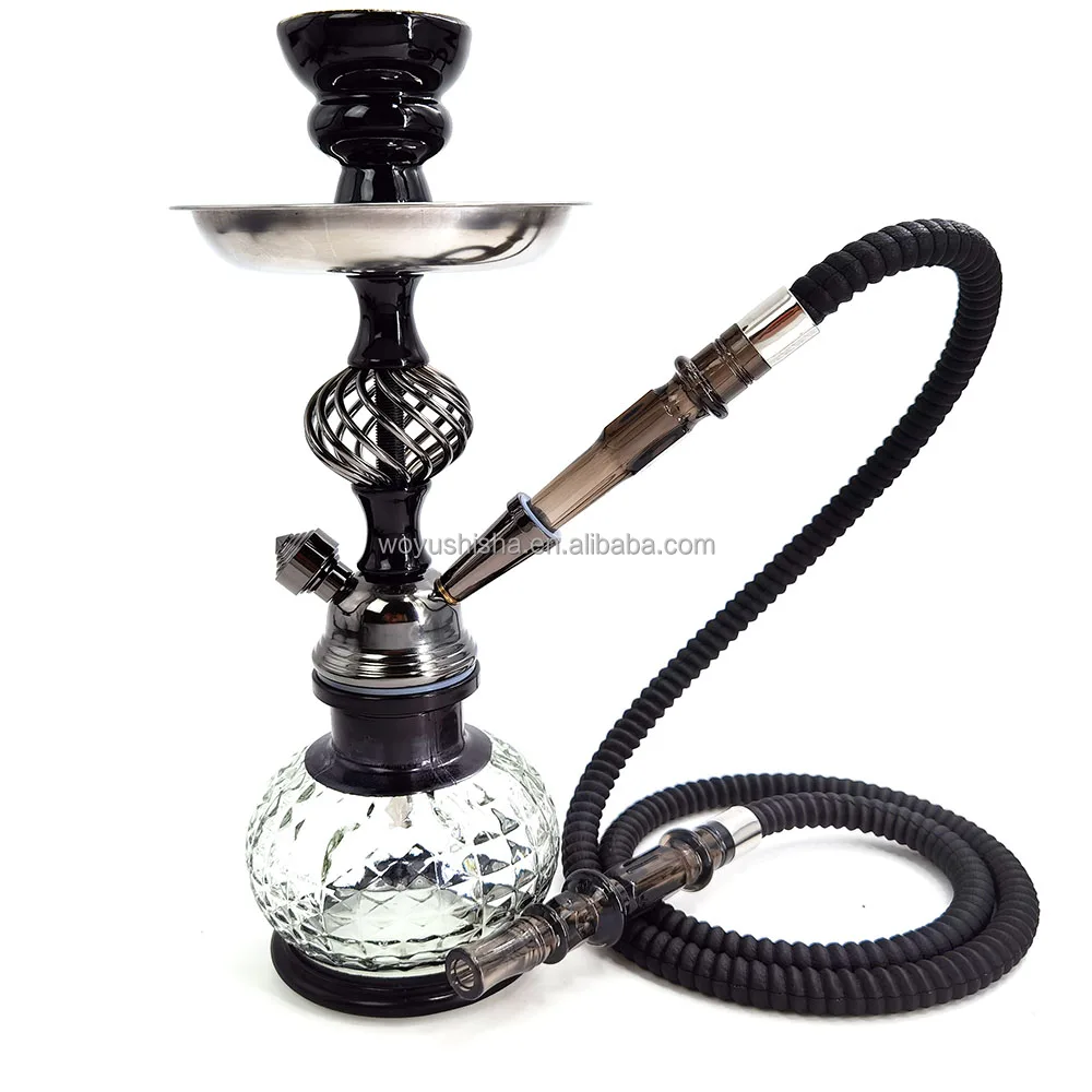 

Mini shisha pot 32cm glass chicha portable shesha small party event hookah, Black