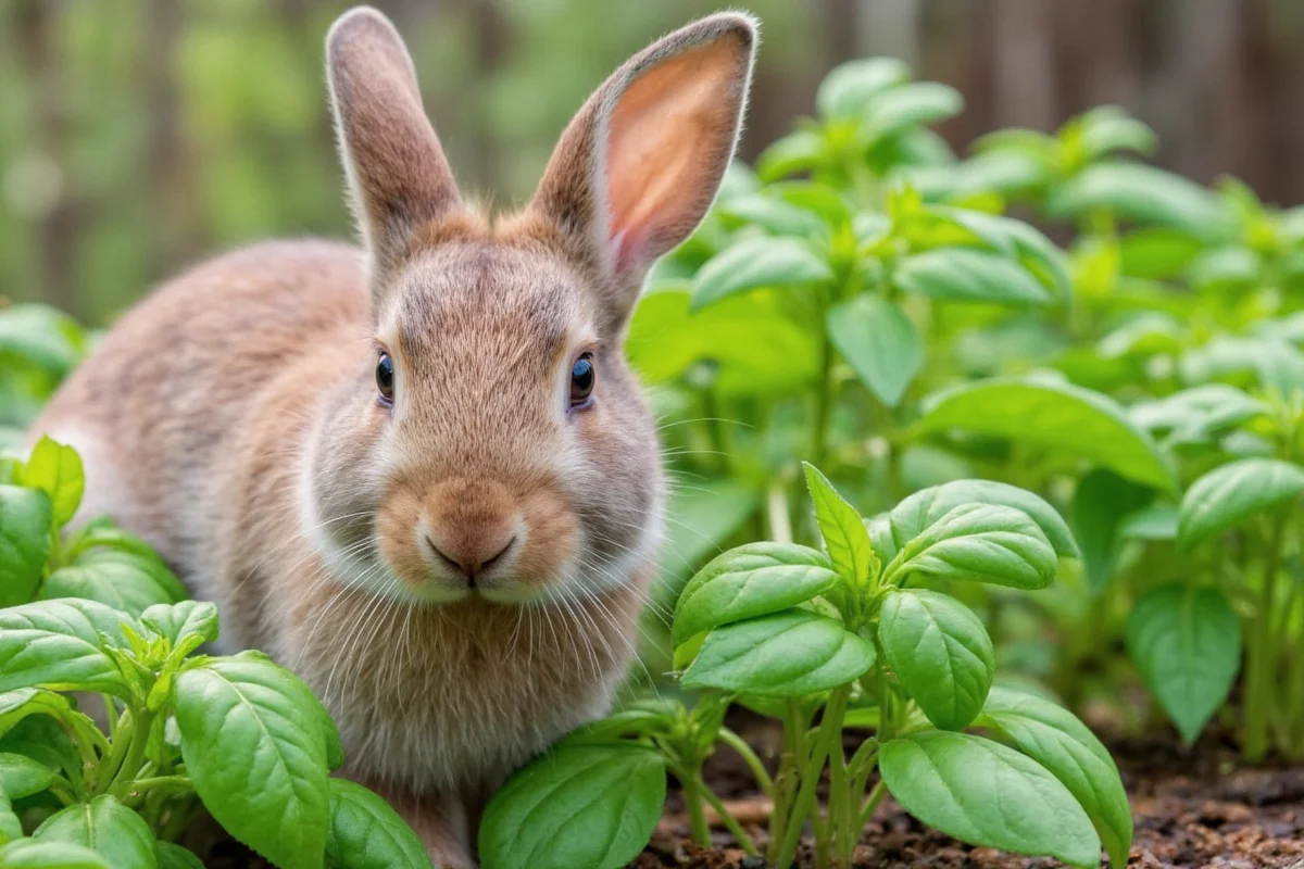 do rabbits eat basil plants