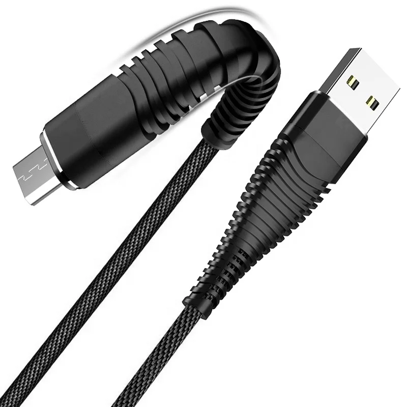 

Nylon braided fish tail durable 2.4A fast charger sync data USB cable 1M Micro USB for MObile phone