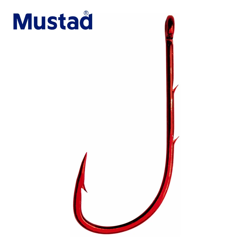 

Mustad 92668 high carbon steel sea single red nickel barbed Live bait fishing jig hooks