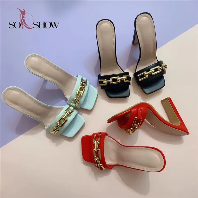 

2021 Wholesale in trendy thin heel ladies summer sandals women high heels