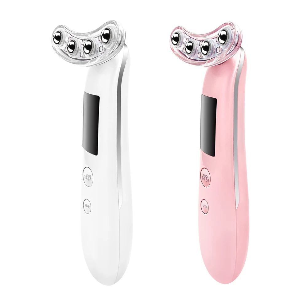 

Face Massager Anti Wrinkles Firming Massage Device Micro-Vibration Technologies,Rejuvenate,Smooth Fine Lines,Tighten Skin, White/pink