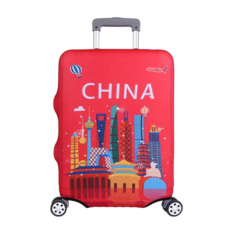 

Classic luggage cover in stock full color printing suitcase protective cover