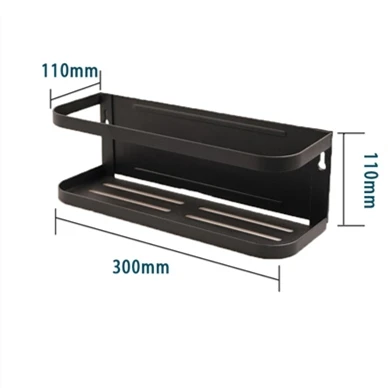 

Single Tier Magnetic Hanging Spice Rack Magnetic Fridge Shelf, Black/white