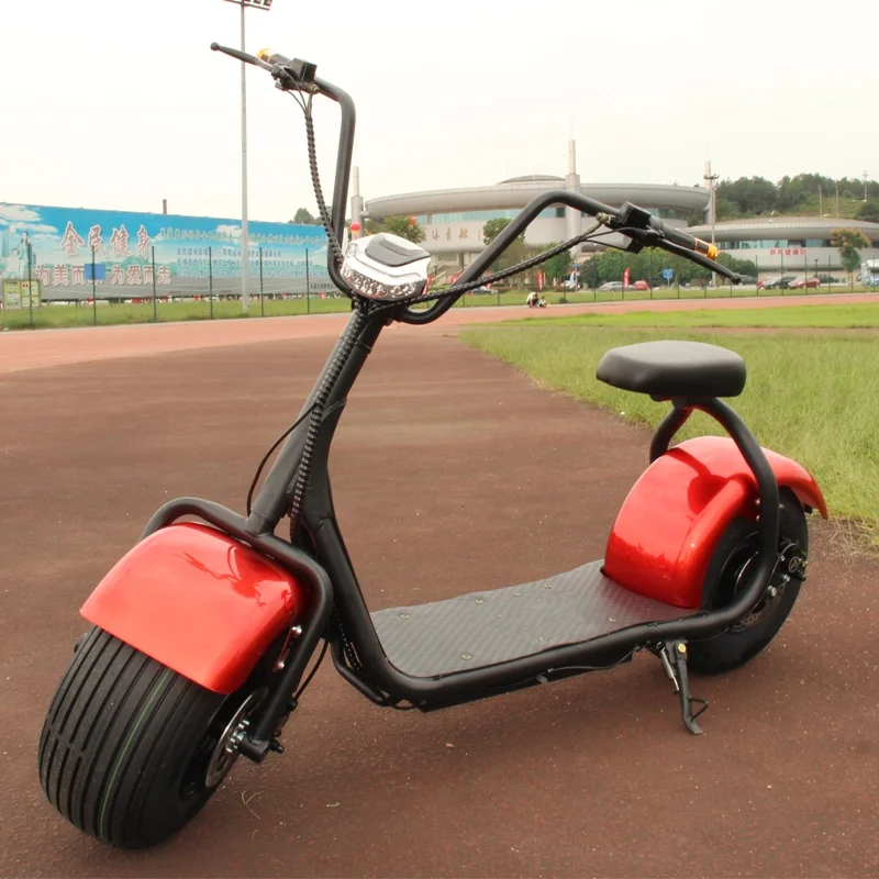 

Fat Tire eec electric scooters with pedals China with Removable Battery citycoco Q1 1500w motorcycle, Black