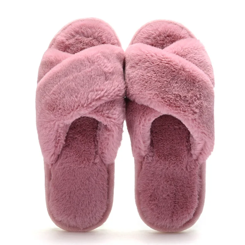 

Comfortable Anti-slip Floor Fur House Slippers Striped Bottom Soft Home women slippers cotton, Customized color