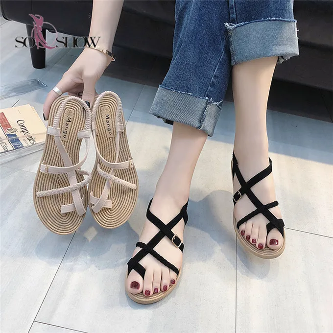 

2021 China wholesale flats summer sandals for women and ladies