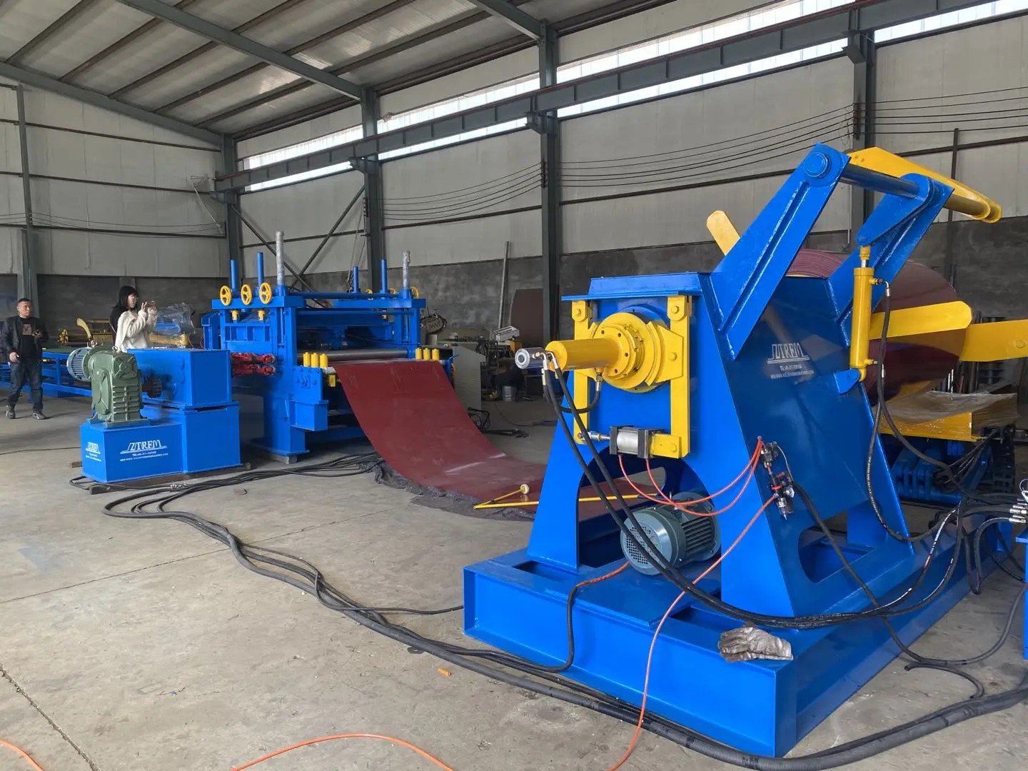 Heavy duty metal sheet coil shearing machine production line