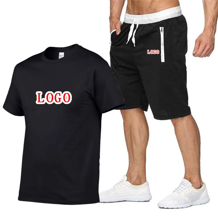 

2021 Custom Short Set Design Men Tracksuit Conjunto Para Hombre Customize Mens Two Piece Short Jogging Sport Suit Sets