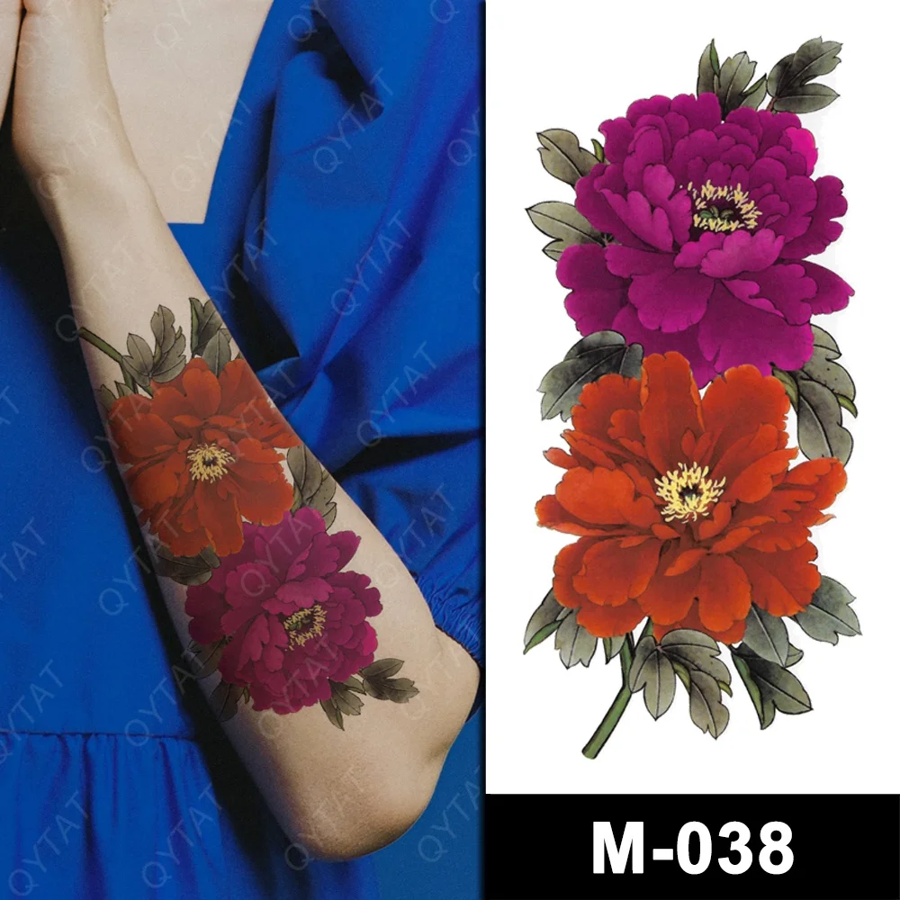 

Stock Different Body Art Designs Long Lasting Waterproof Coloured Flower Tattoo For Women