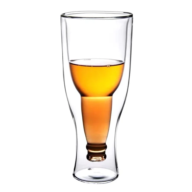 

EXPORT TO Europe pyrex High quality Borosilicate double wall beer glass mugs wine cups with BSCI, Customized color