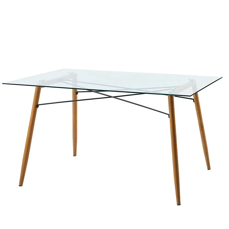 
free sample China Wholesale home furniture dining room set glass dinning table and chairs 