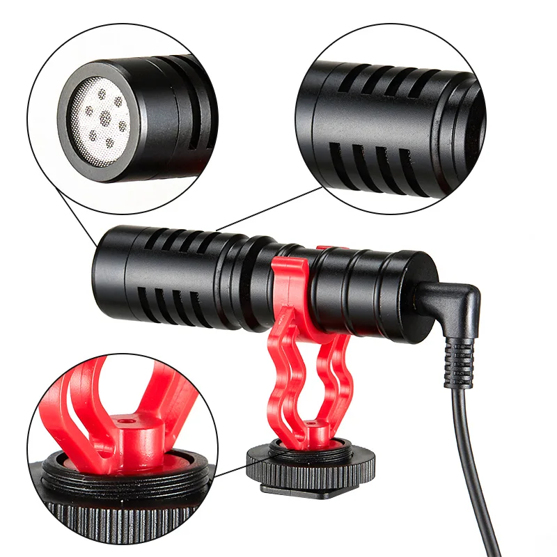 

Free Sample Professional Universal Video Microphone Video Recording Camera Studio Microphone Pc For Smartphone, Black