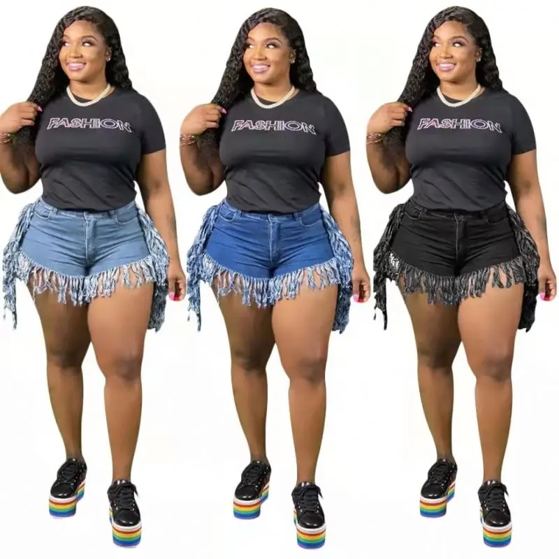 

Wholesale 5XL Jeans Shorts Women Summer High Waist Cotton Jean Short Plus Size Denim Shorts
