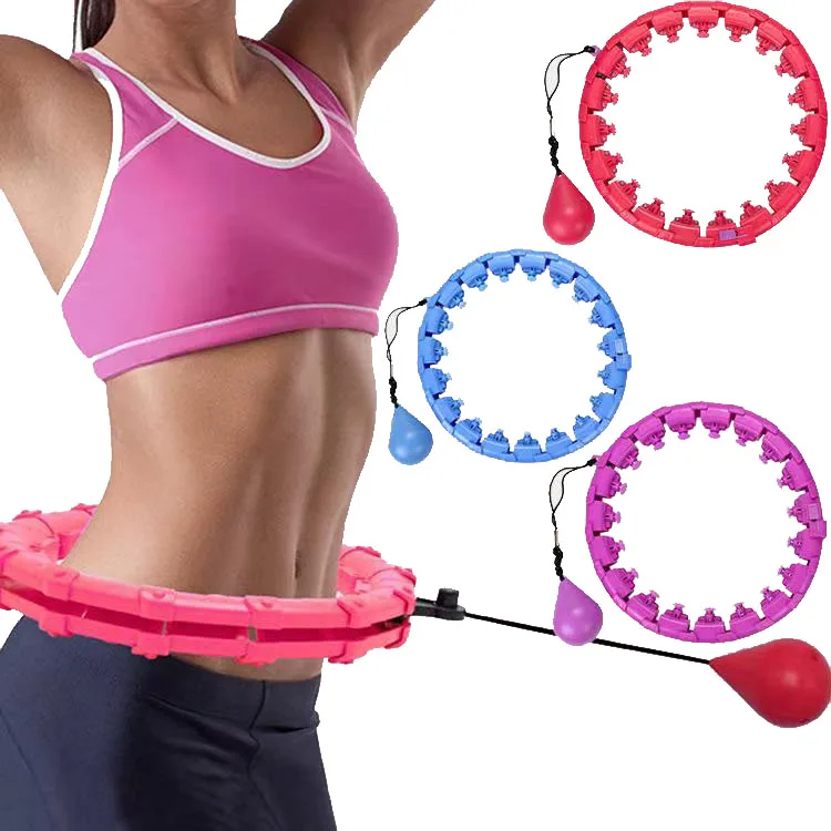 

Sports Hoops Hula Yoga Home Fitness Smart Circle Not Drop Adjustable Waist Training Ring Belly Trainer Abdominal Weight Loss, Red/purple/blue