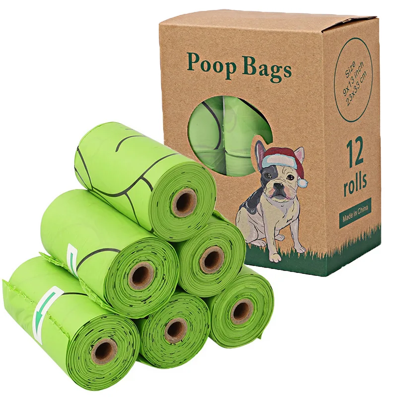 

Wholesale Corn Starch Pet Dog Poop Bags 100% Biodegradable ECO-Friendly Pet Garbage Waste Bag, Light green