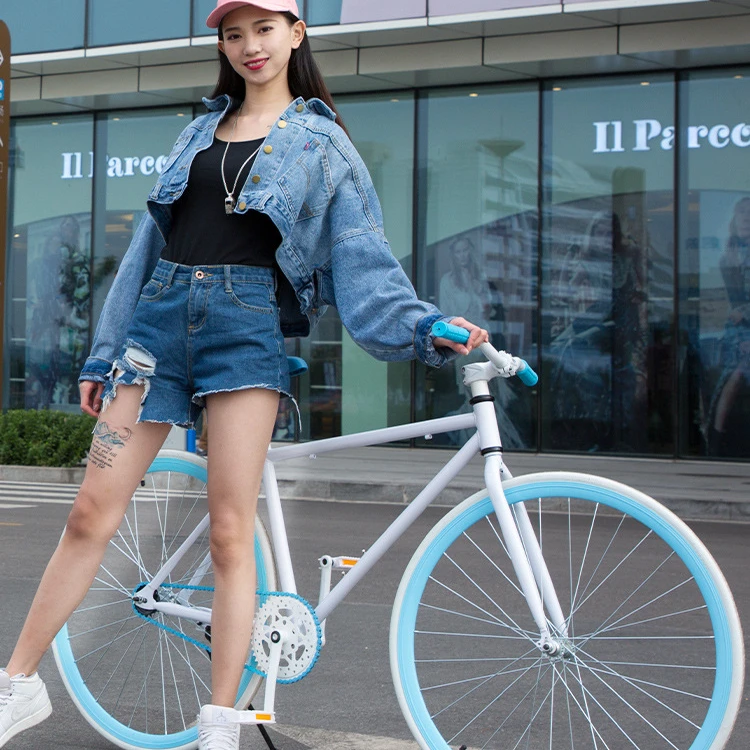 

2022 dead fly bicycle solid tire live fly bicycle reverse brake road racing fine wheel 24 inch 26 inch