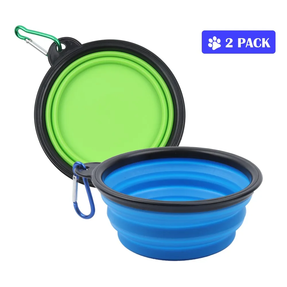 

Pet 2-pack Food Grade Silicone Extra Large Collapsible Dog Bowls