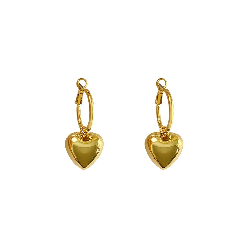 

Valentines day gifts Dainty 925 silver Earrings Jewelry Small hoop Hugie Earring Dangling heart earrings Wholesale
