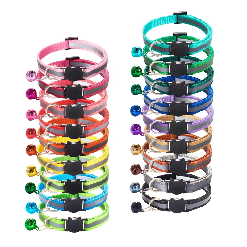 

Manufacturer wholesale multi-colors adjustable breakaway cat collar, 18 colors