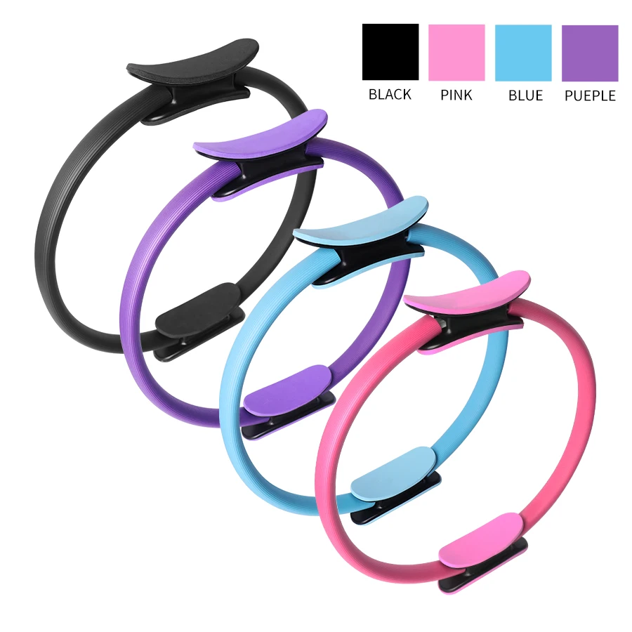 

Drop Shipping Premium Body Sclupt Training Pilates Ring Dual Grip Handles Arm Work Out Exercise Circle, Pink,blue,purple,black