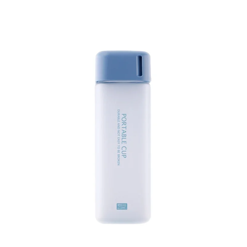 

480ml New Square Frosted Portable Transparent Water Bottle, Multiple color