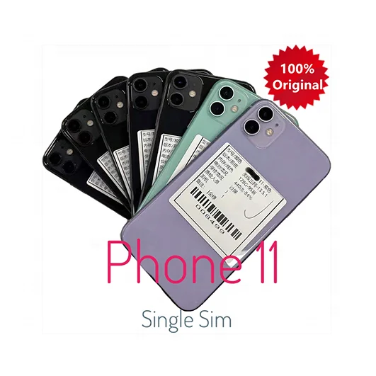 

AA Grade Cheap Second Hand Used Mobile Phones In Stock Bulk Cell Phones For Unlocked Original Smartphone iPhone 11, Black/white/yellow/green/red/purple