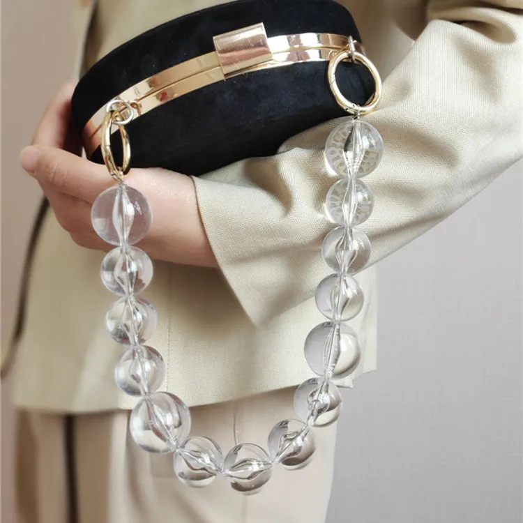 

fashion acrylic chain handle chunky big beads chain purse handles