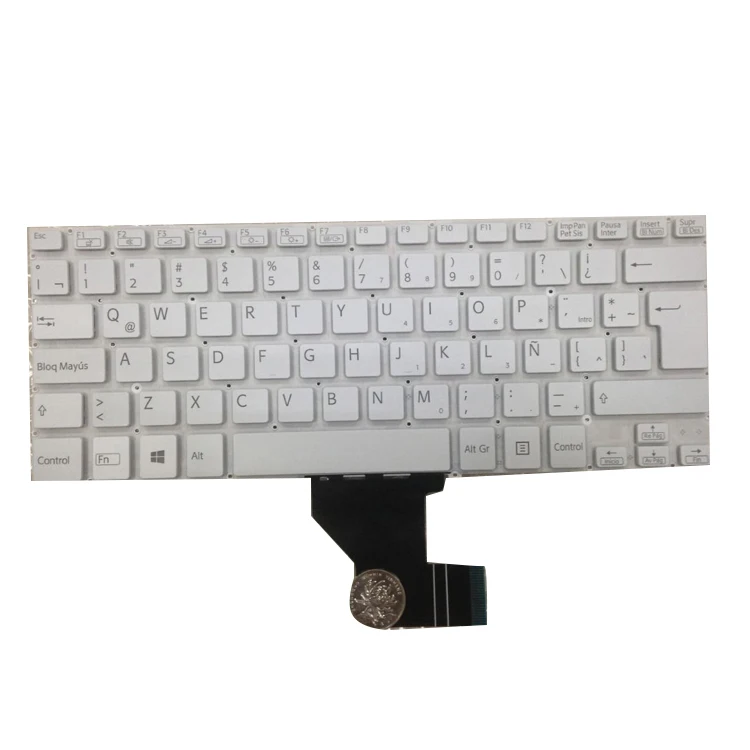 

HK-HHT New Teclado For Sony SVF142C29U SVF143B1YU White with backlight Spanish keyboard