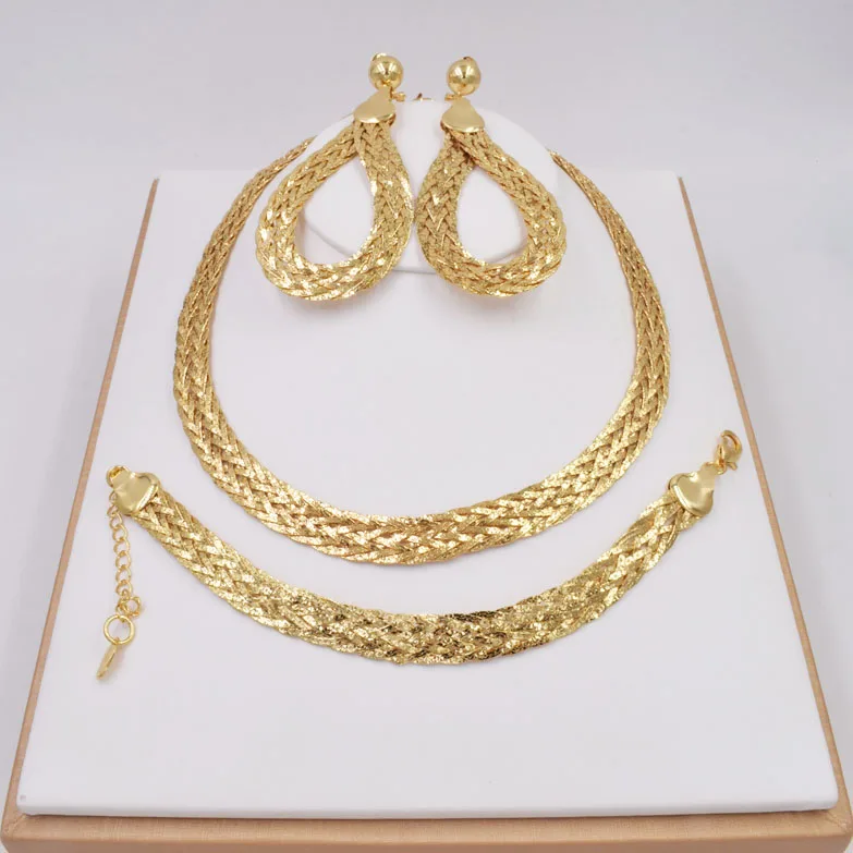 

Fashion Necklace for women Luxury African Ladies Earring sets Italy High Quality Jewelry Sets NT0072, Gold color