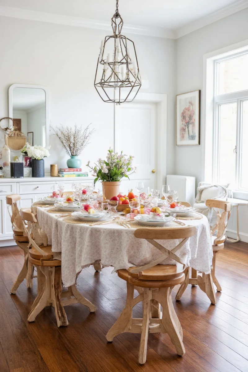 Family-friendly dining room with kids-friendly furniture