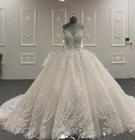 

Elegant Best sale Lace Wedding Dress Light Champagne Ball Gown Bride wedding dress