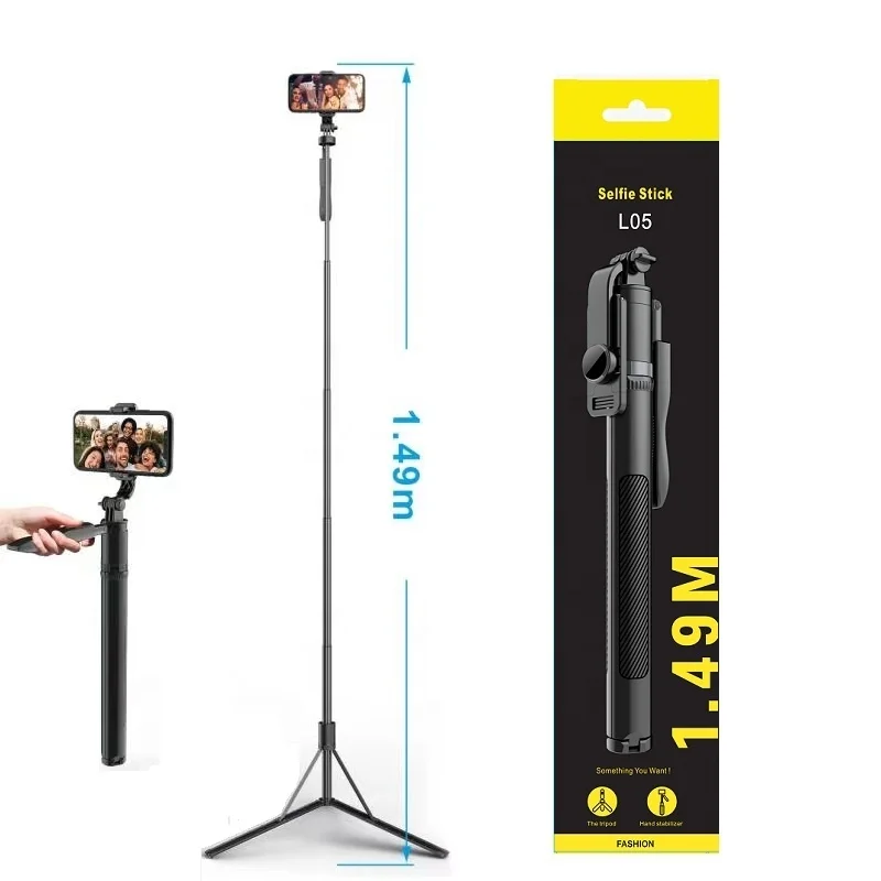 

New Product L05 Handheld 149cm Long Selfie Stick Bluetooths Tripod 3 in 1 for Smartphone or Gopro