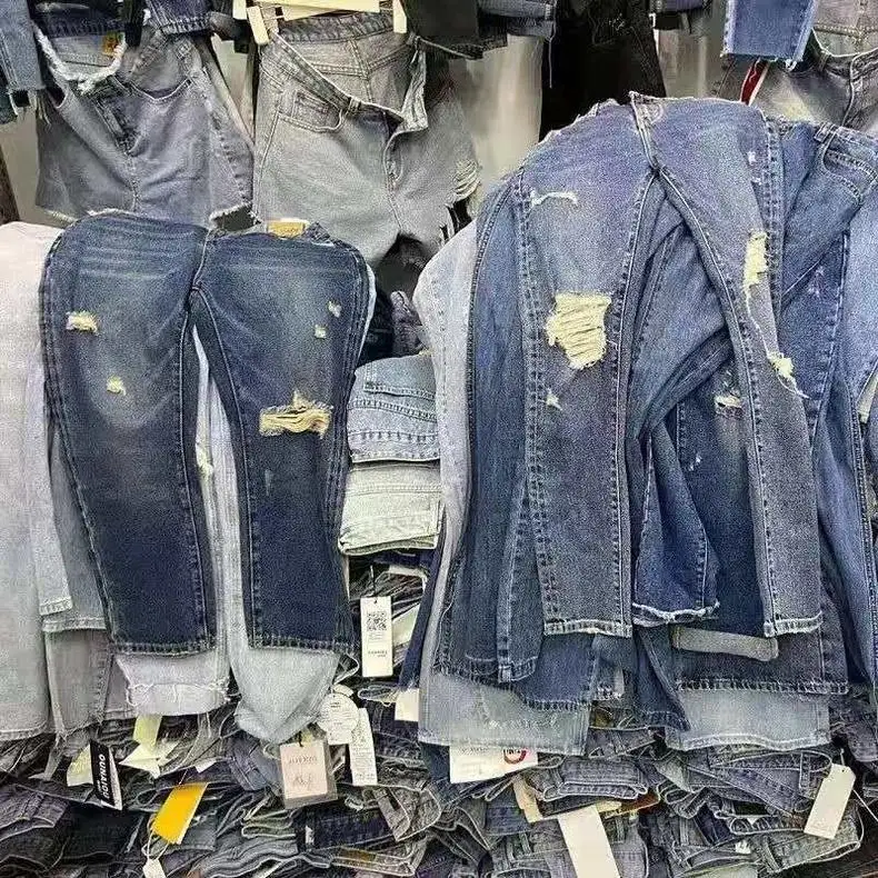 

China bulk used clothes second hand jean ladies stitch line denim shorts used clothing bales uk, Mixed color