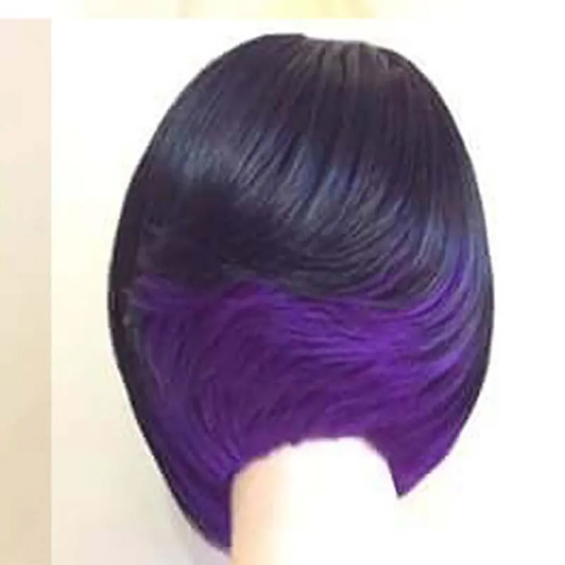 

2020 Hot Selling Short Hair Hair Extension Virgin High Temperature Silk Short Straight Hair Coloured Wigs For Black Women, Customize