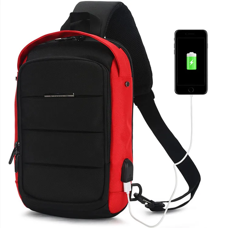 

fashion design mens custom logo man sling messenger bag business waterproof backpack bag, Black,blue,red,grey