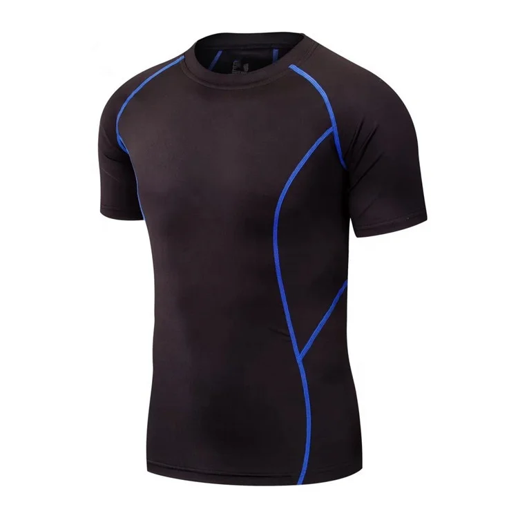 

2022 Sportswear Wholesale Blank Fitness T Shirt Cheap Price Men Compression Shirt, Any colors can be made