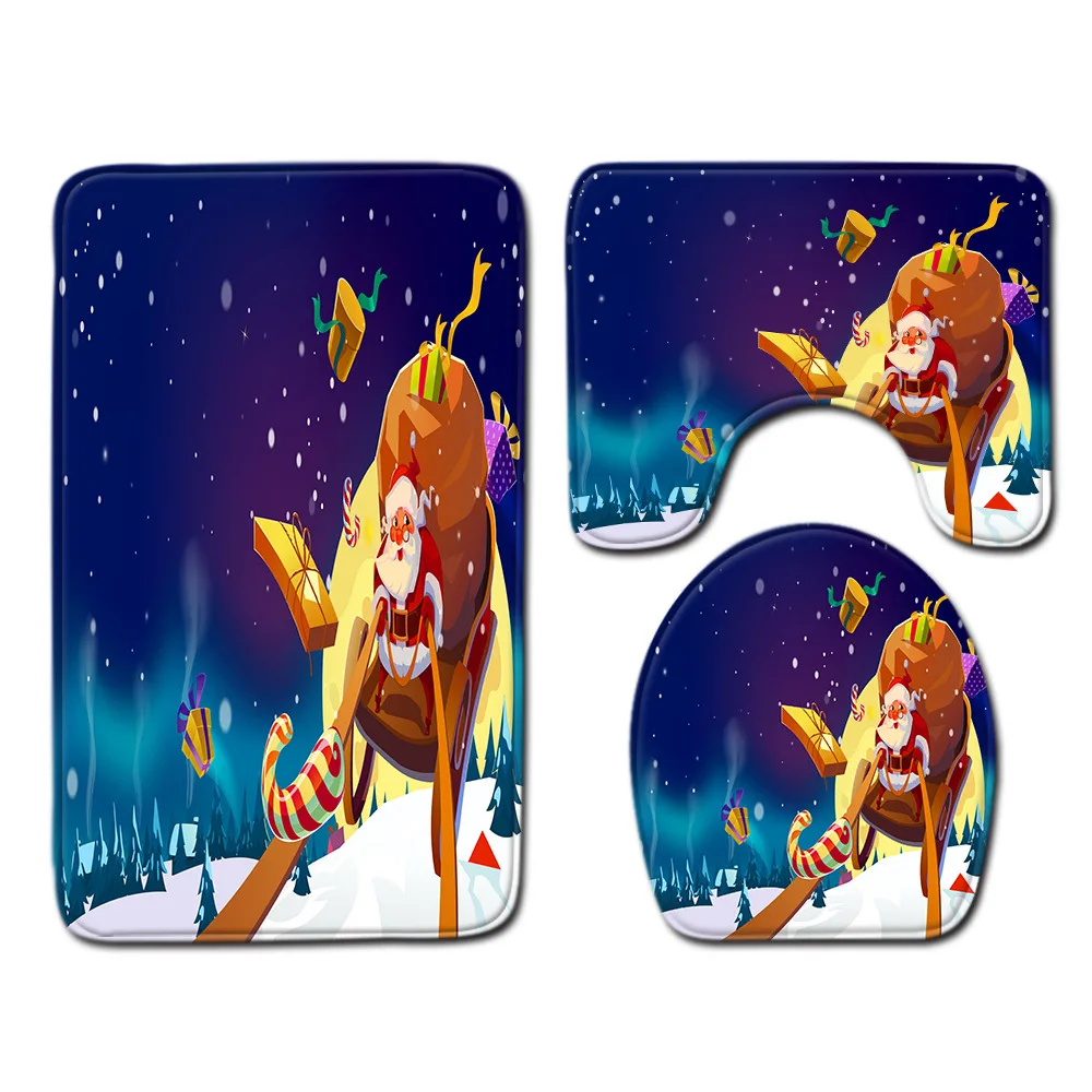 

DB Amazon Microfiber Non Slip Snowman Contour Toilet Waterproof Foot Mats