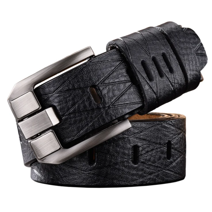 

Genuine Leather belts men casual Vintage Western buckle strap for man belt, Picture